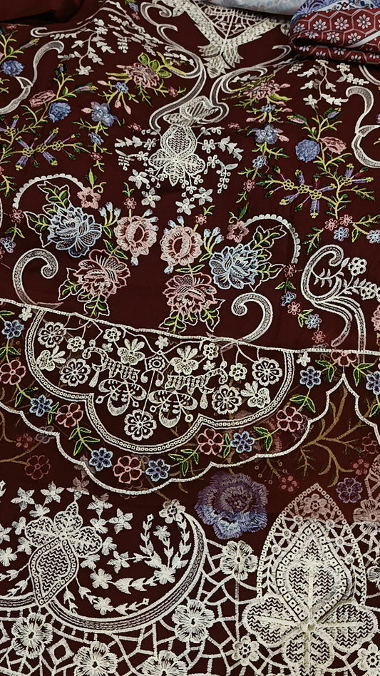 3pc mehroon rohenaz virrella dhanak