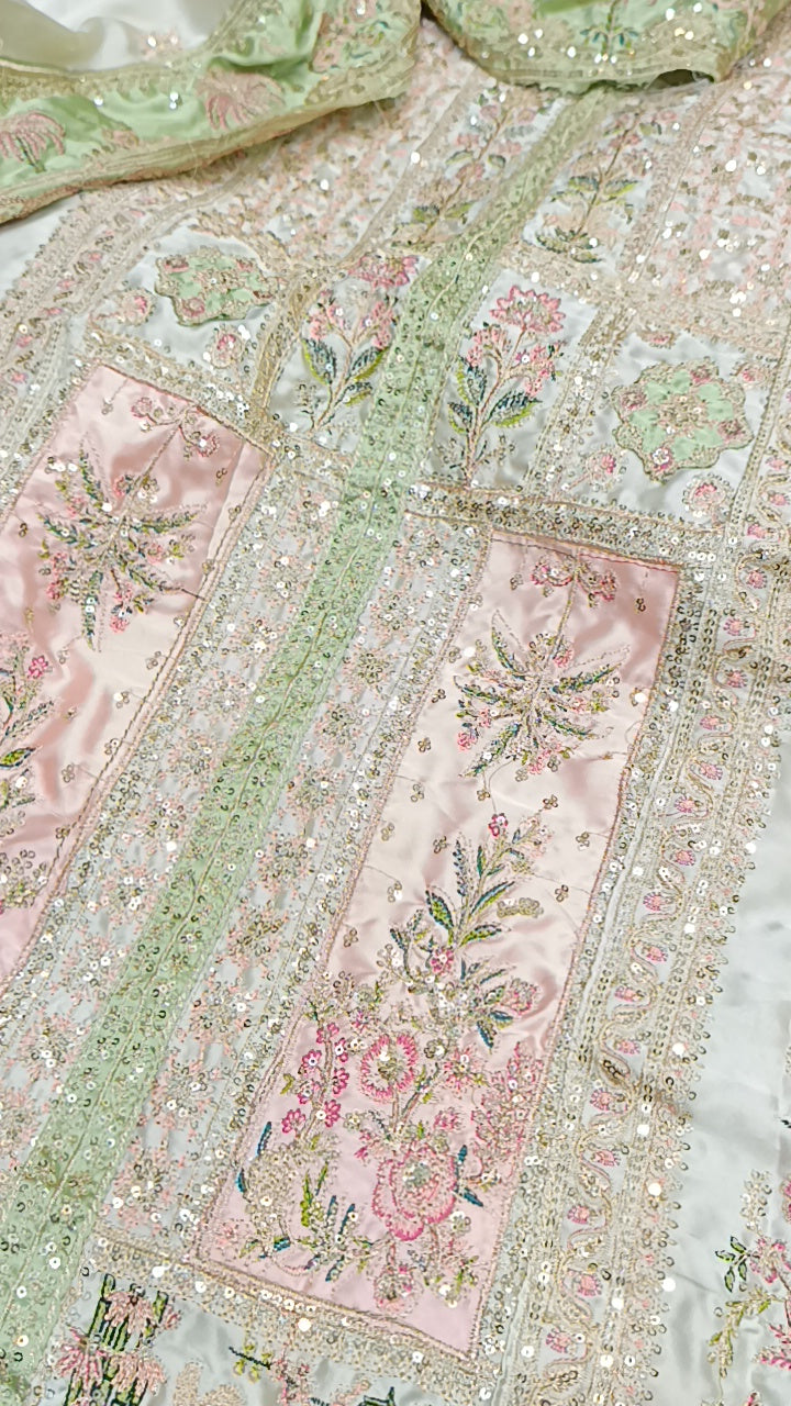 2pc dolphin white pink silk