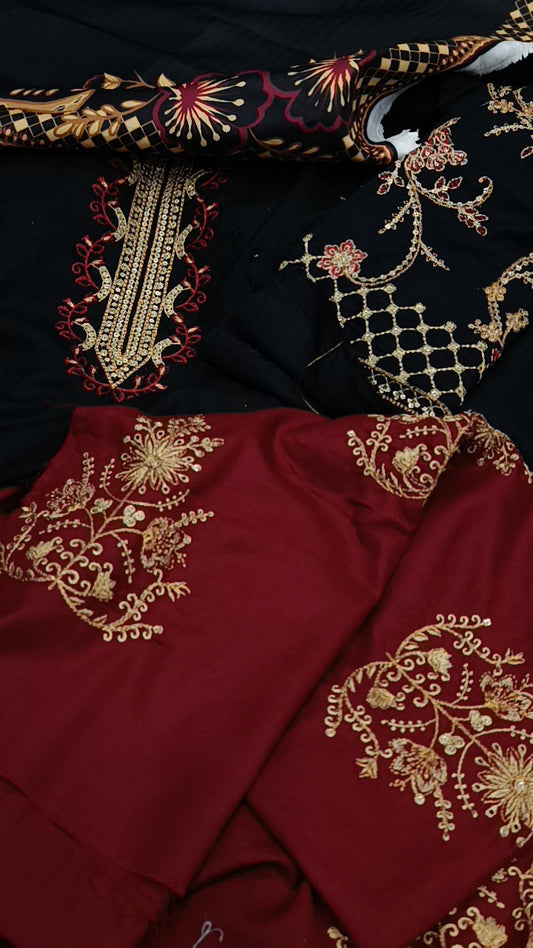3pc nyla black dhnakh
