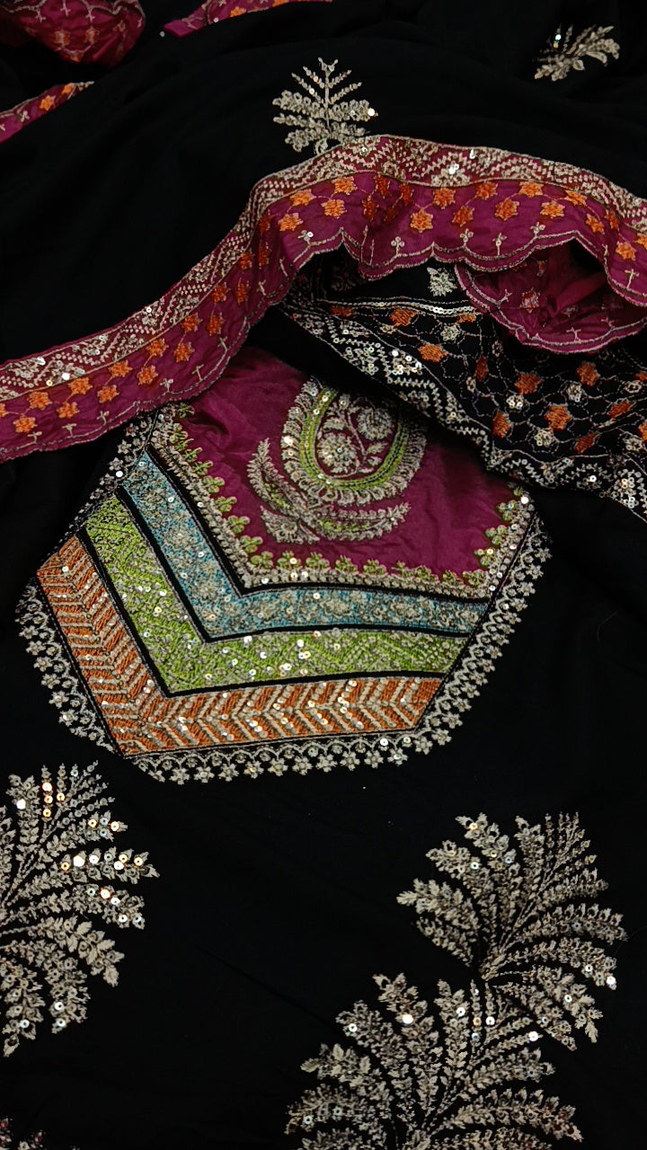 3pc suhana dhanak black