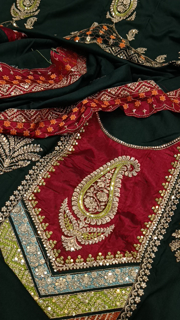 3pc green sohana multi dhnakh