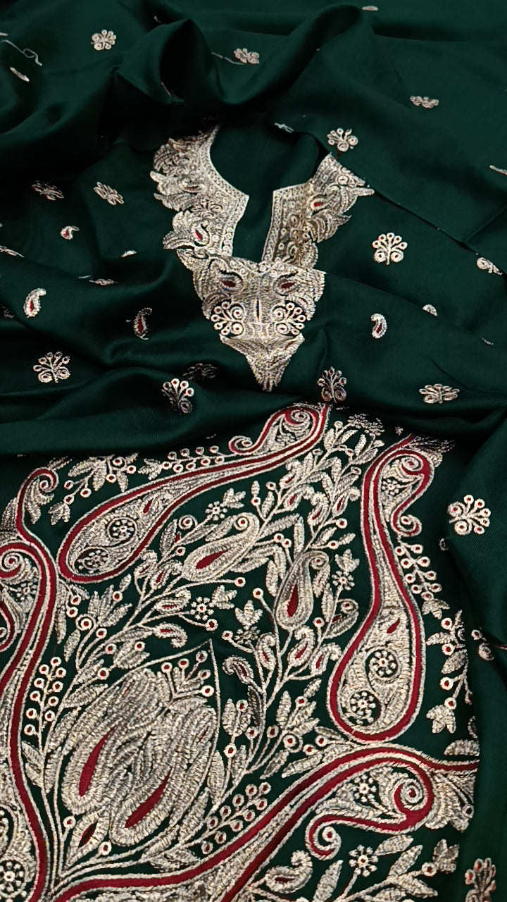 3pc green morni pashmina wool