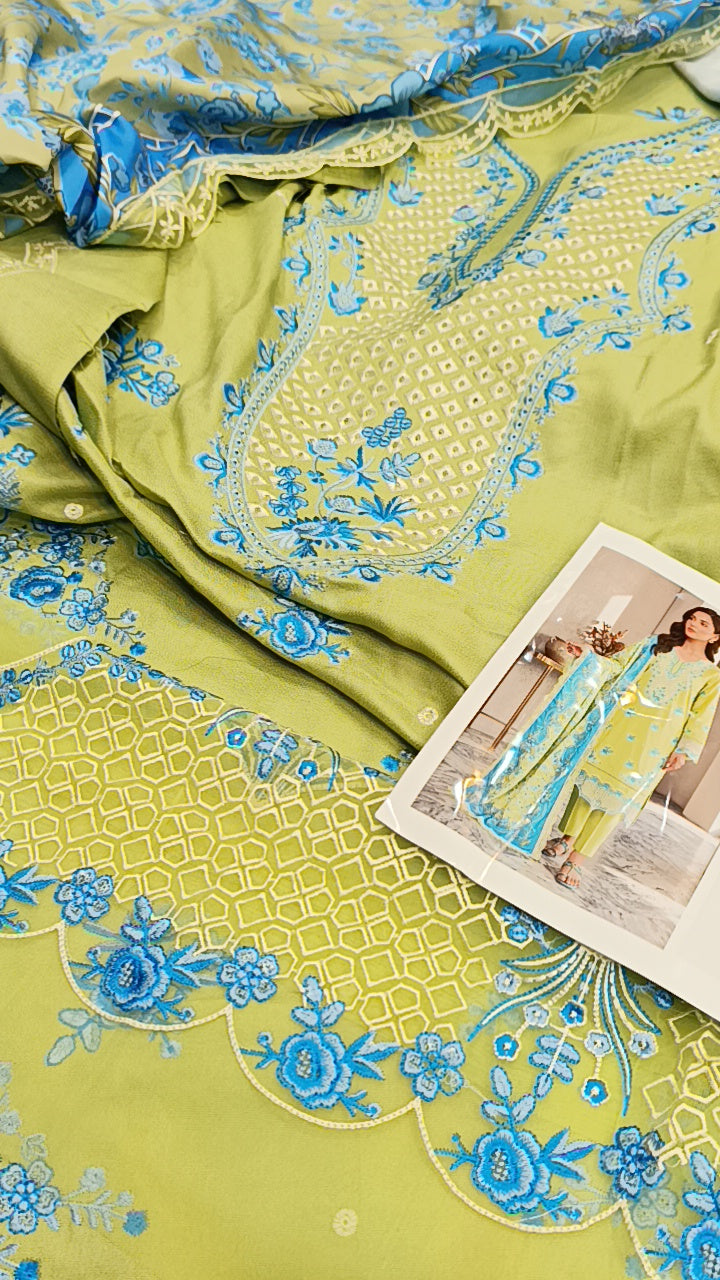 3pc armaani line green Bahar dhnakh