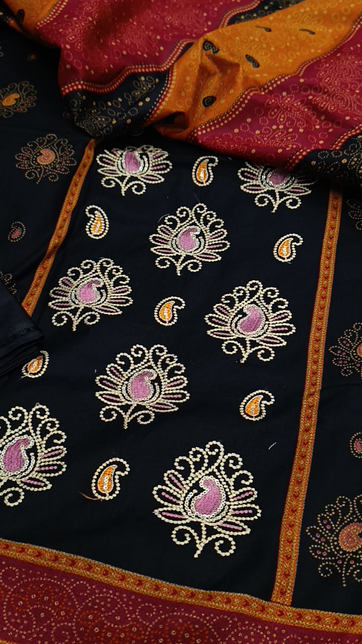 3pc minhaa chunri black  dhankh