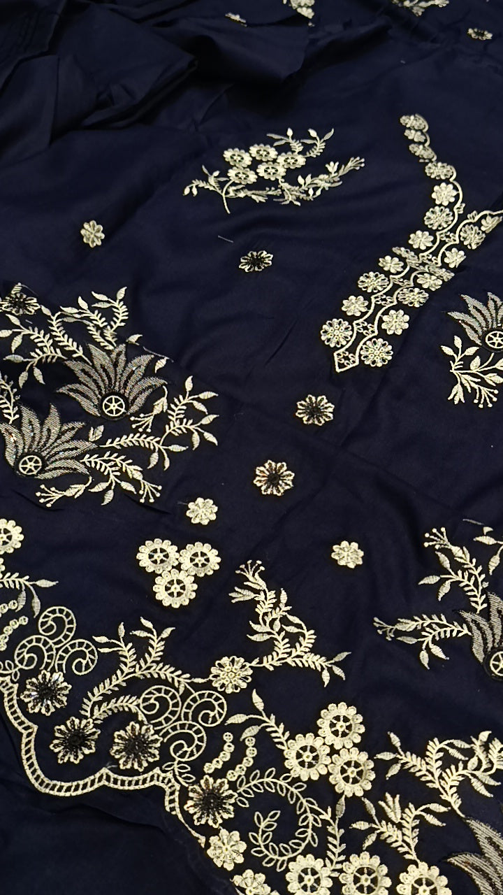 3pc blue kevel Hussain dhnakh