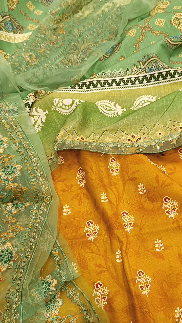3pc mustard chameliii tone khader
