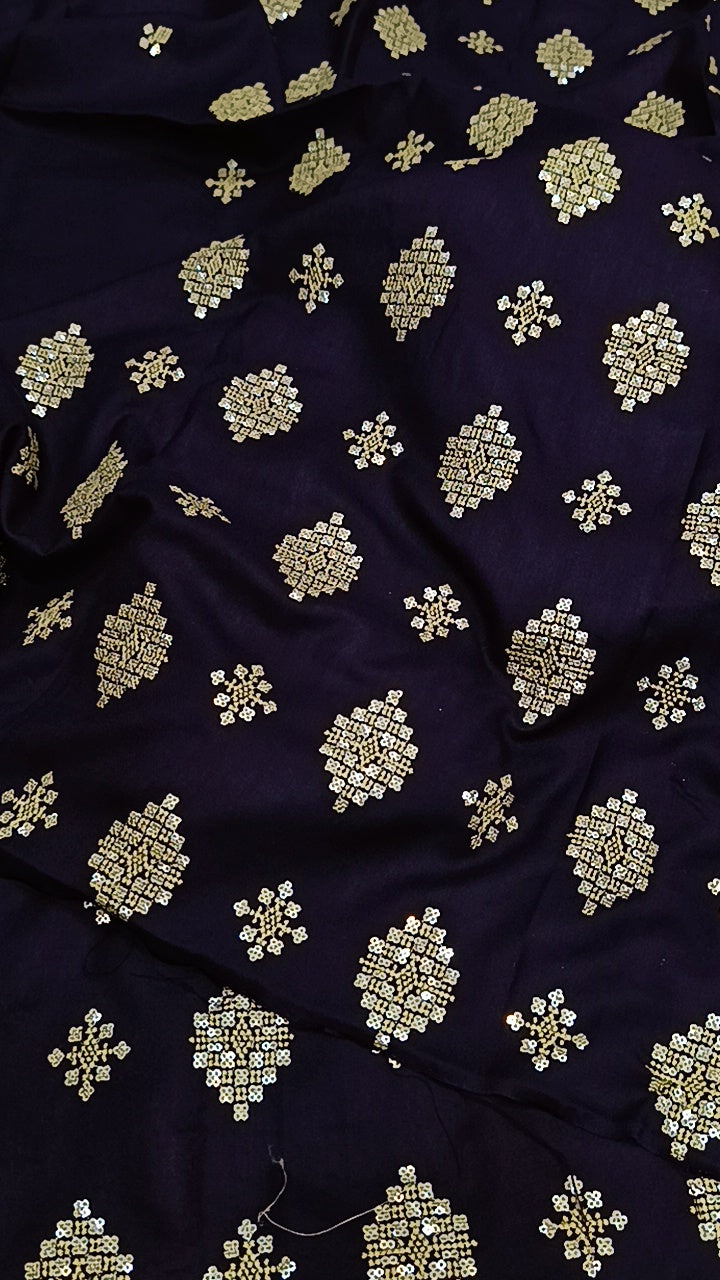 2pc zarkashi purple dhankh