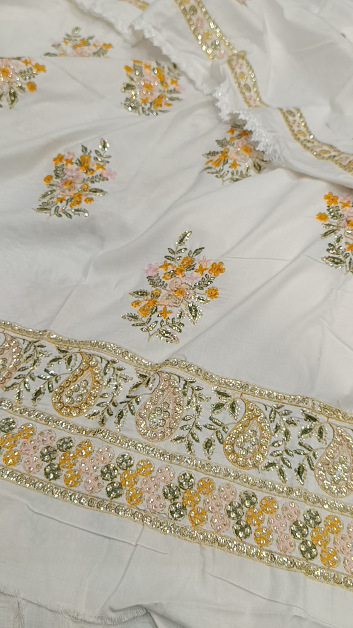 3pc rubina white dhanak