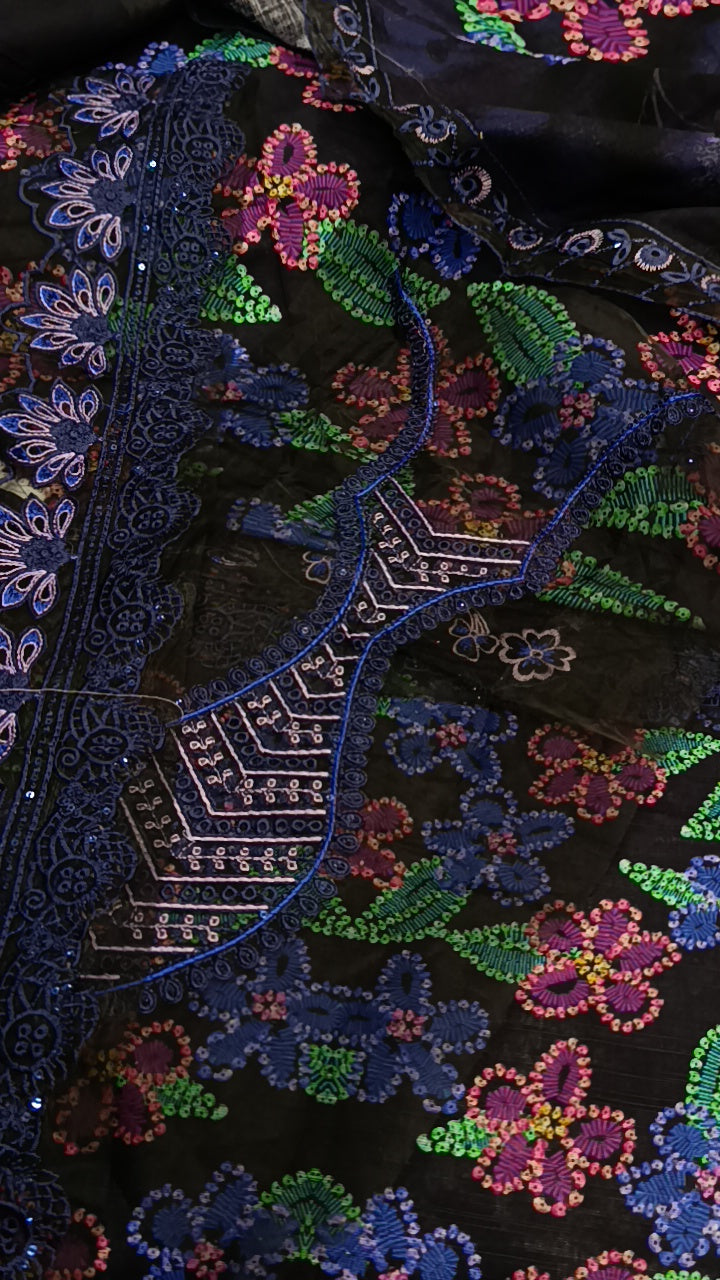 3pc blue pulkari jadth khader