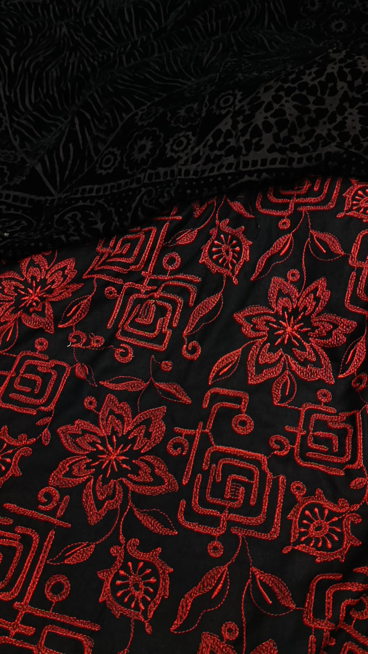 3pc black staaar top palachi dhnakh