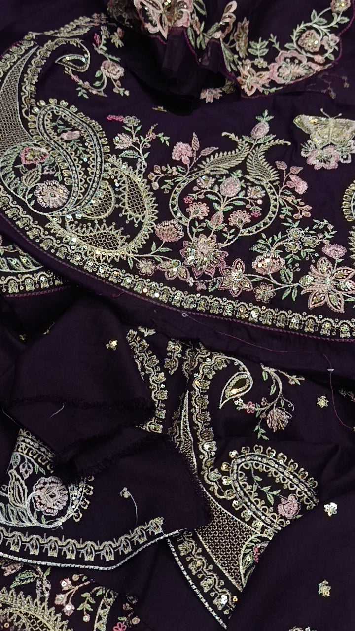 3pc slitsss magenta boutique style dhankh