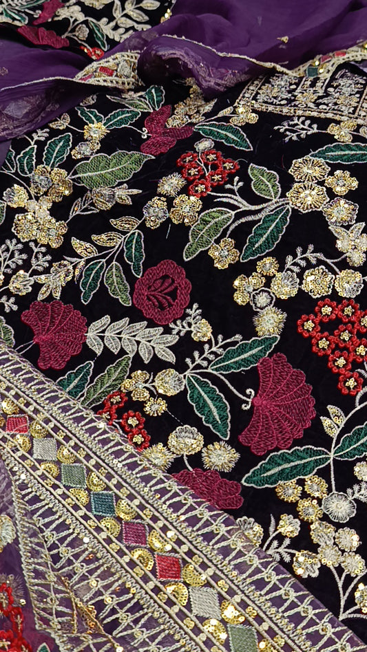 3pc jahan ara velvet baroque Pulm