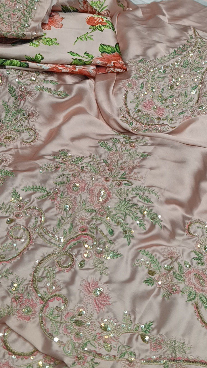 3pc pehnawaaa pink ethnic silk