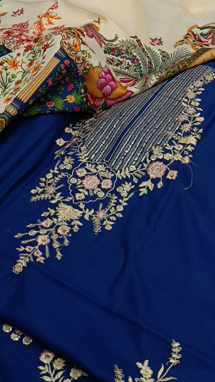 3pc maaayaaa blue dhnakh