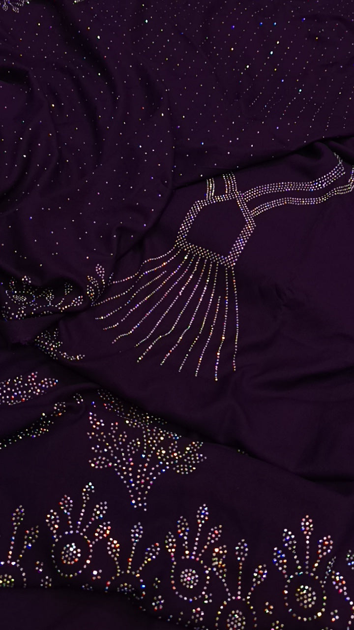 3pc purple sunlit stone dhnakh