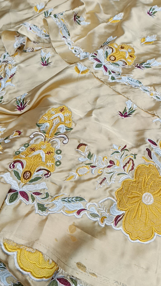 2pc pale beige kaftan silk