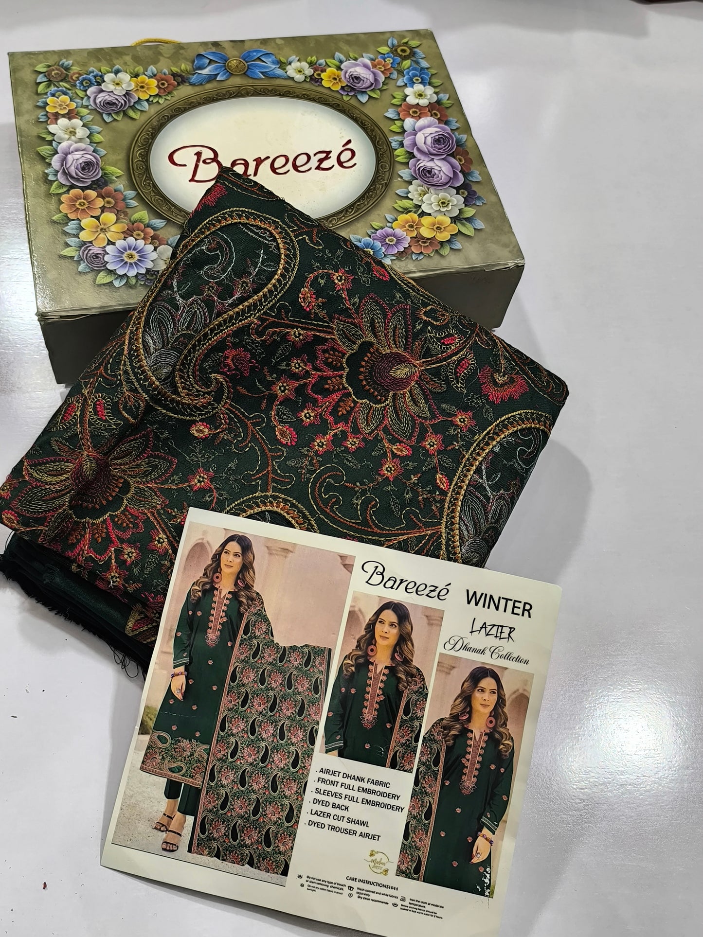 Breeze Replica 3PC Winter Dress  Laser Cutwork BLACK MANGO