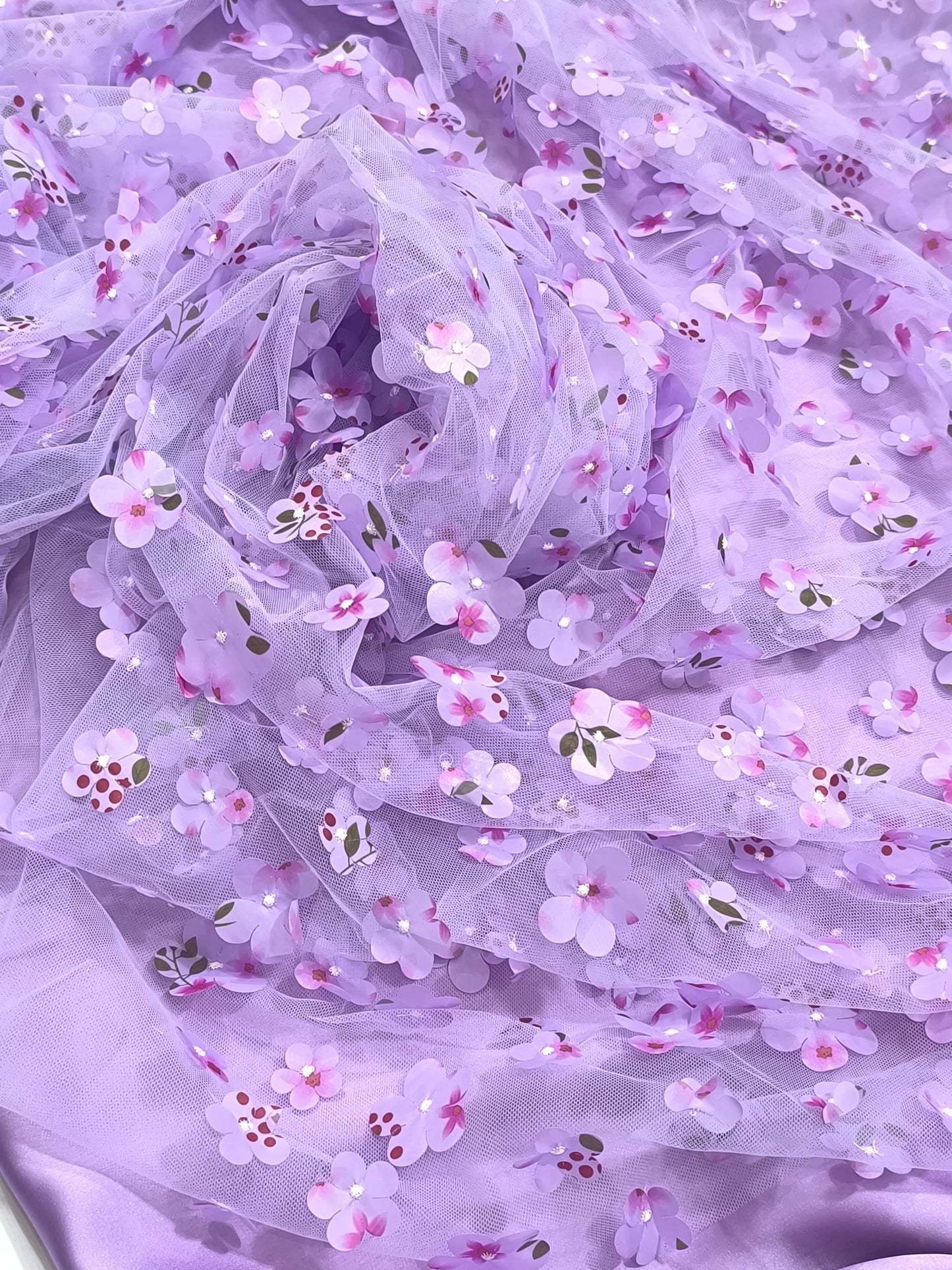 3D FOLWER FANCY 3PC DRESS FANCY  Wear 3D LILAC FLOWER