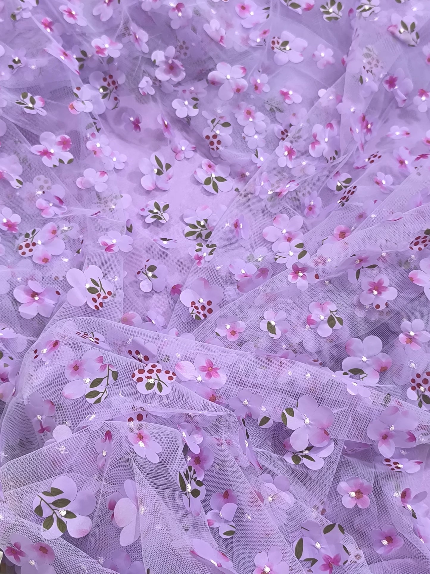 3D FOLWER FANCY 3PC DRESS FANCY  Wear 3D LILAC FLOWER