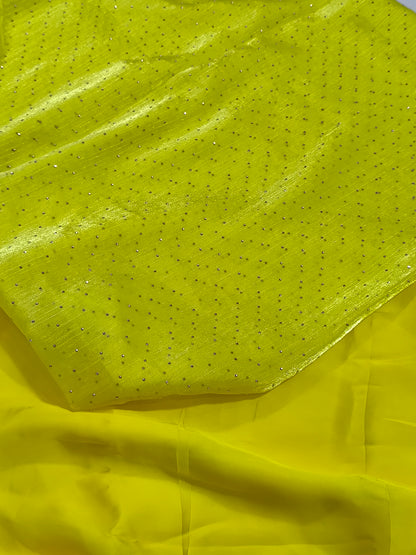 Luxury 3PC Fancy LIME YELLOW MUKESH