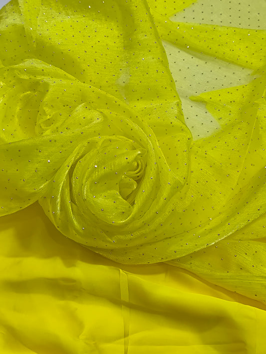 Luxury 3PC Fancy LIME YELLOW MUKESH