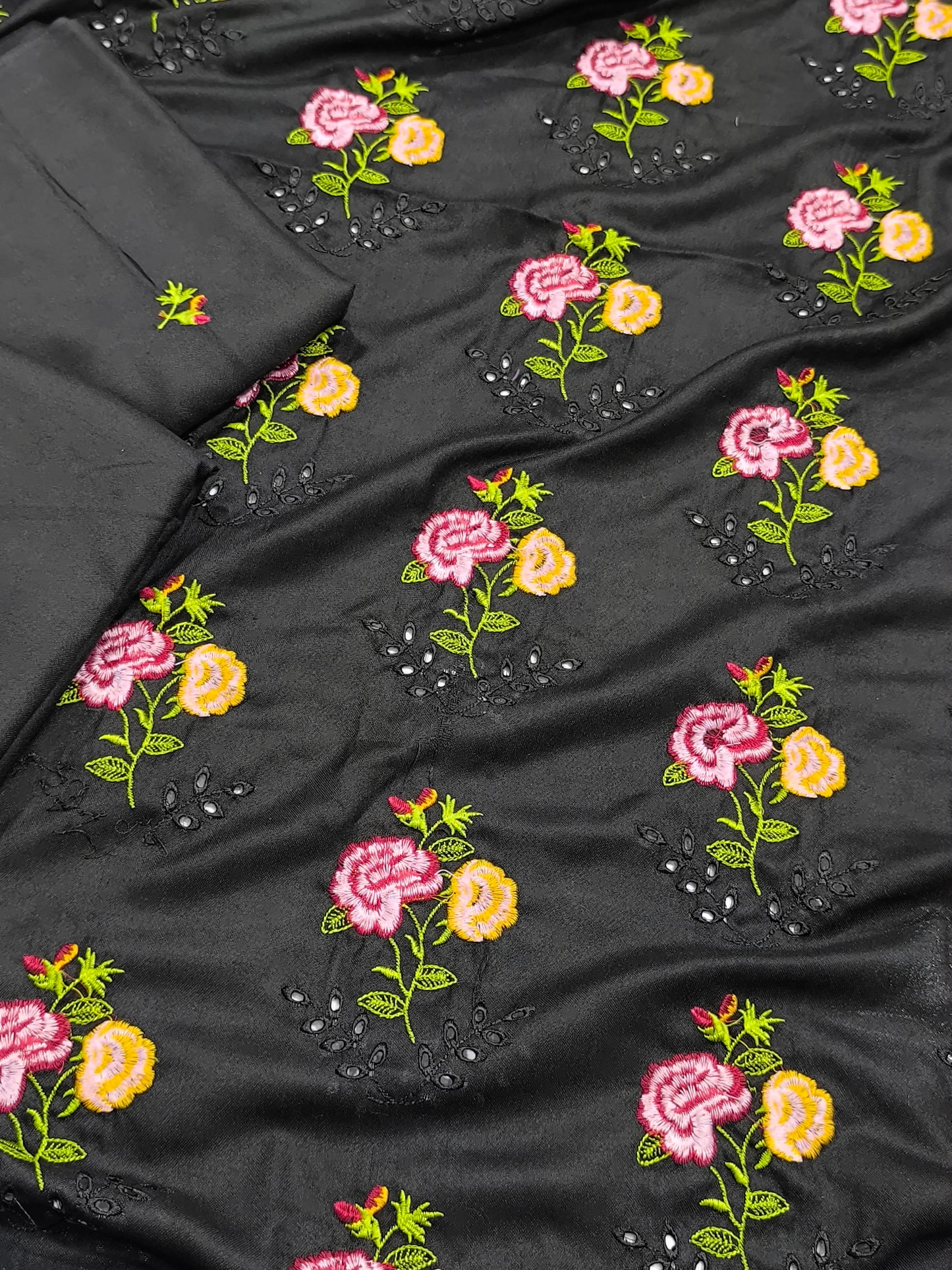 2PC Dhanak Winter Dress for Women2PCBLACK2FLOWER