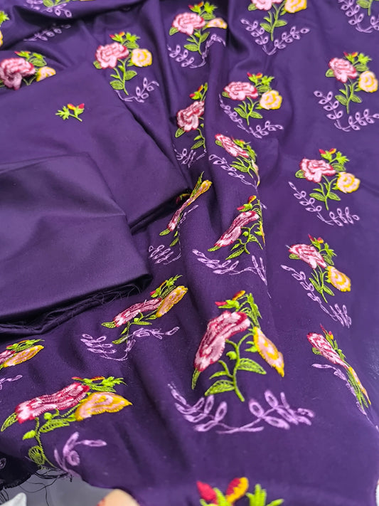 2PC Dhanak Winter Dress 2PCPURPLE2FLOWER
