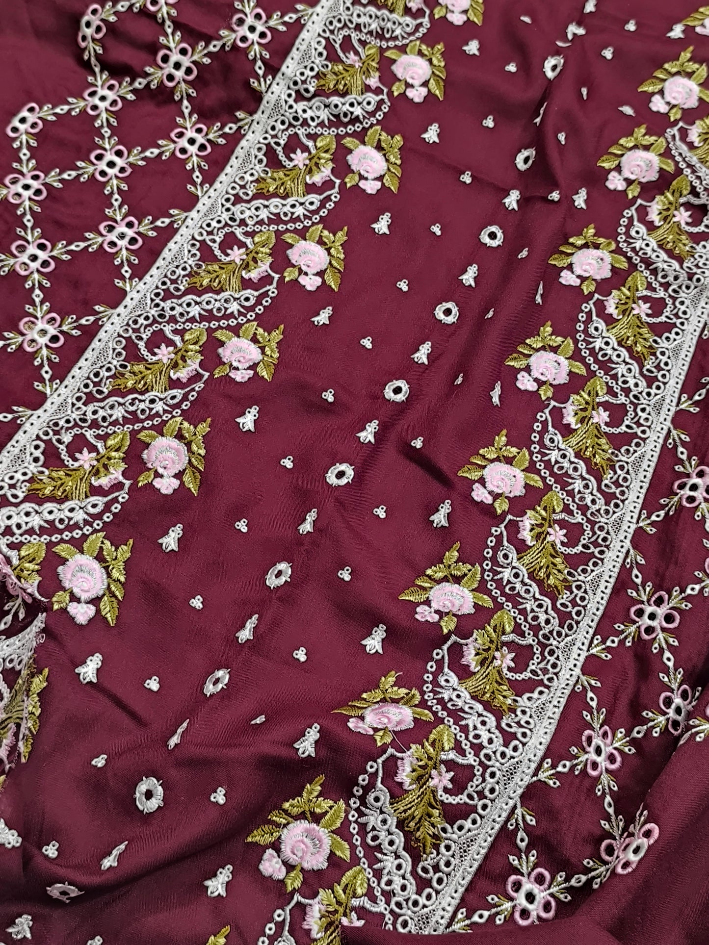 2PC Dhanak Winter Dress sobia nazir maroon