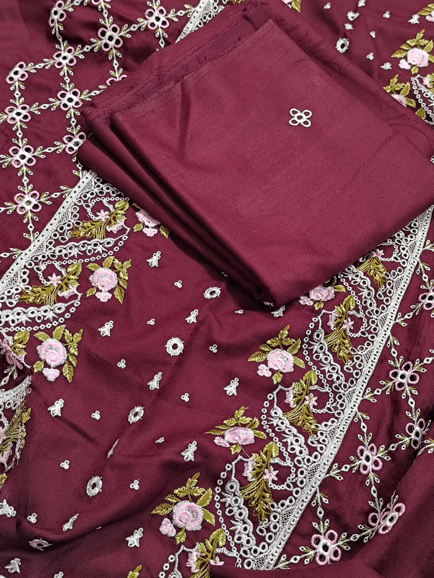 2PC Dhanak Winter Dress sobia nazir maroon
