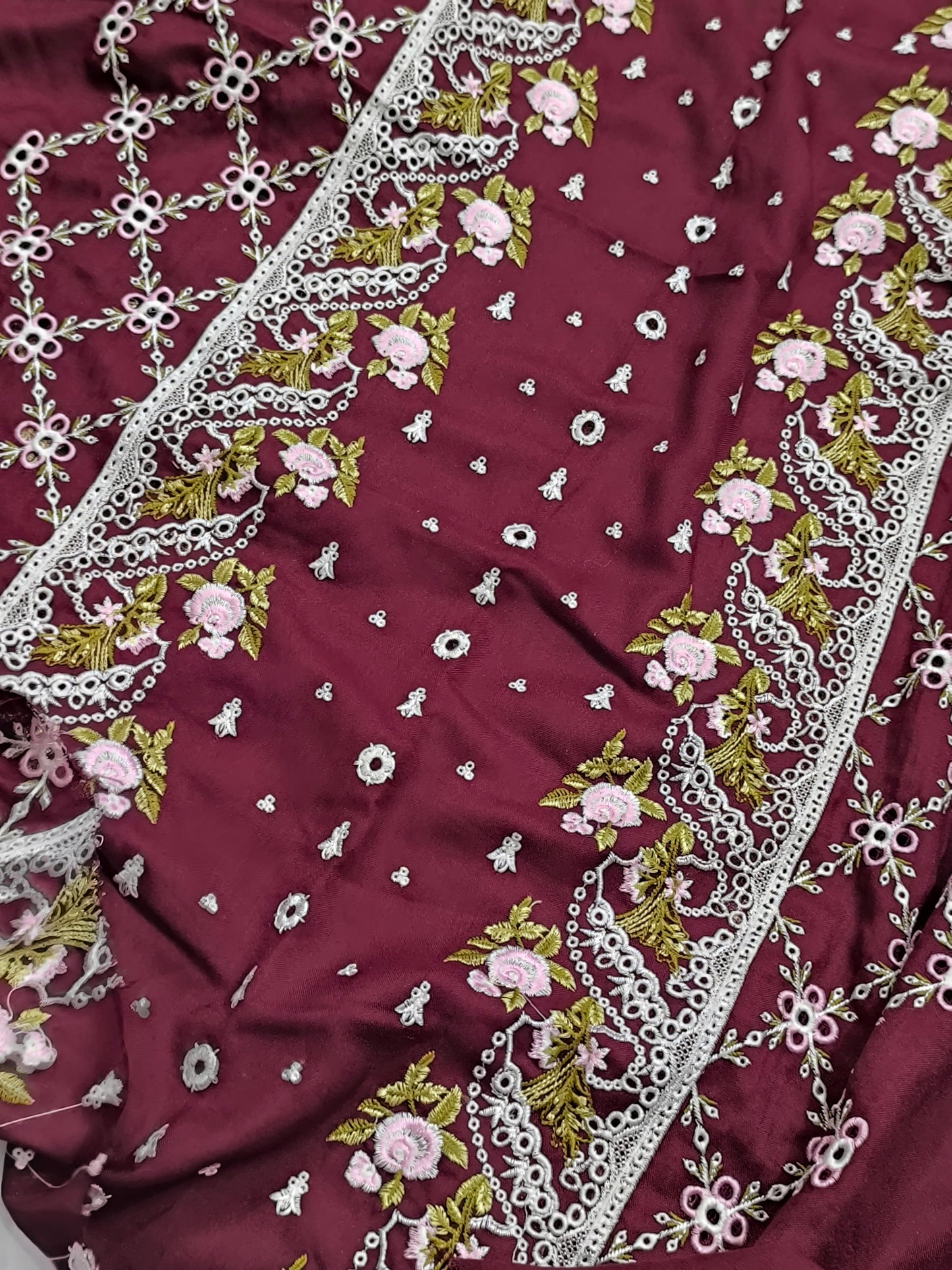 2PC Dhanak Winter Dress sobia nazir maroon