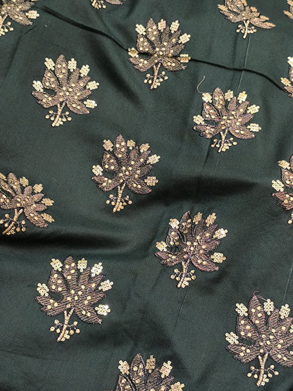 2PC Heavy Embroidered Suit for Women | Side Sleeves GREENPATANEW