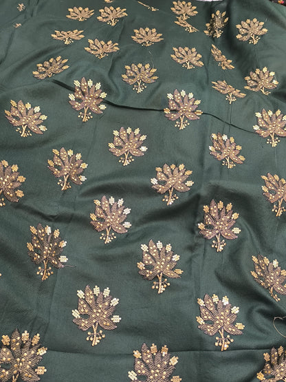 2PC Heavy Embroidered Suit for Women | Side Sleeves GREENPATANEW