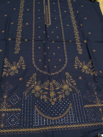 3PC Winter Dhanak Suit  Acrylic Wool Shawl | HNFBLUESMPSHAL