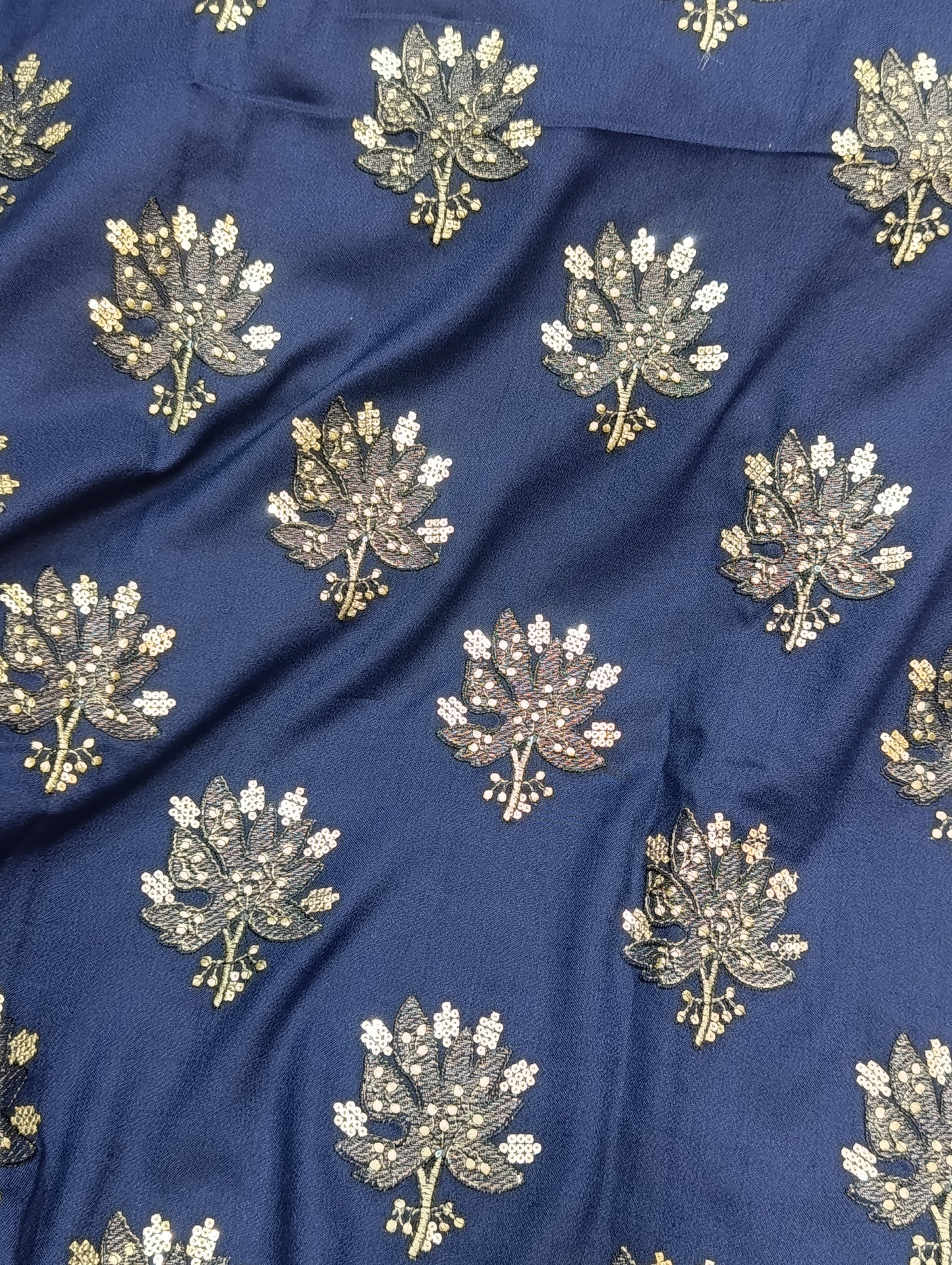 Heavy Embroidered Dhanak Shirt with Tila Sequence & Wool Shawl | Side Sleeves | 45 Inch Length ZINKNEWPATTA