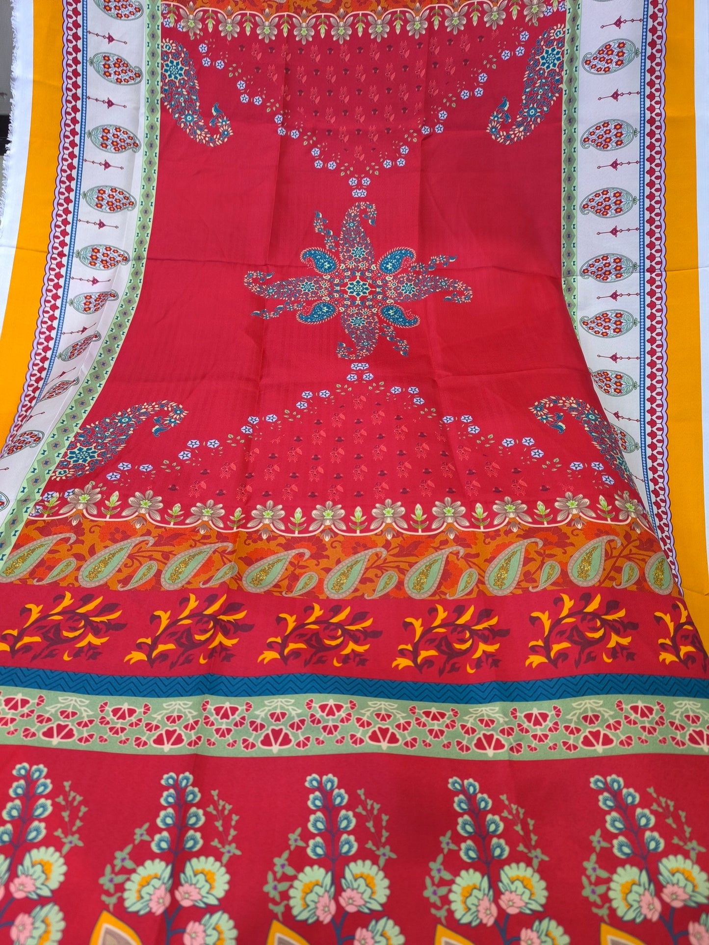 Zara Shahjahan Inspired 3PC Embroidered Dhanak Suit | Winter Collection RED