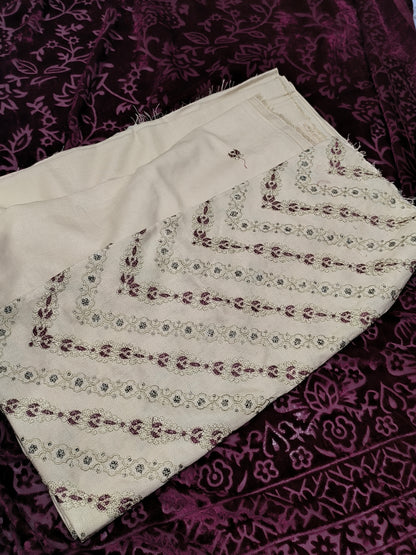 3-Piece Dhanak Suit – Heavy Embroidered Front Shirt, Light Embroidery on Back & Sleeves, Trouser & Palachi Shawl SKINV PALACHI