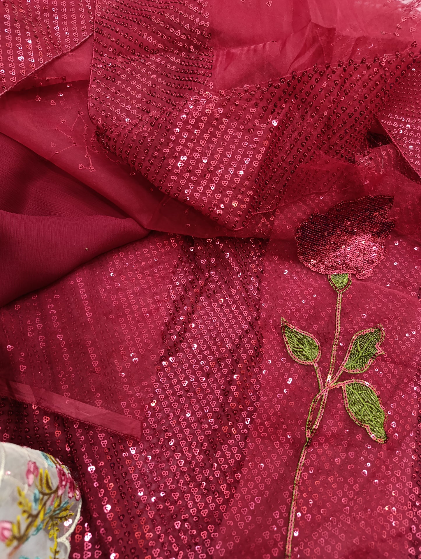 Nureh Dupe Fancy Wedding Wear – Heavy Sequence Party Wear Dress with Organza Dupatta maroon