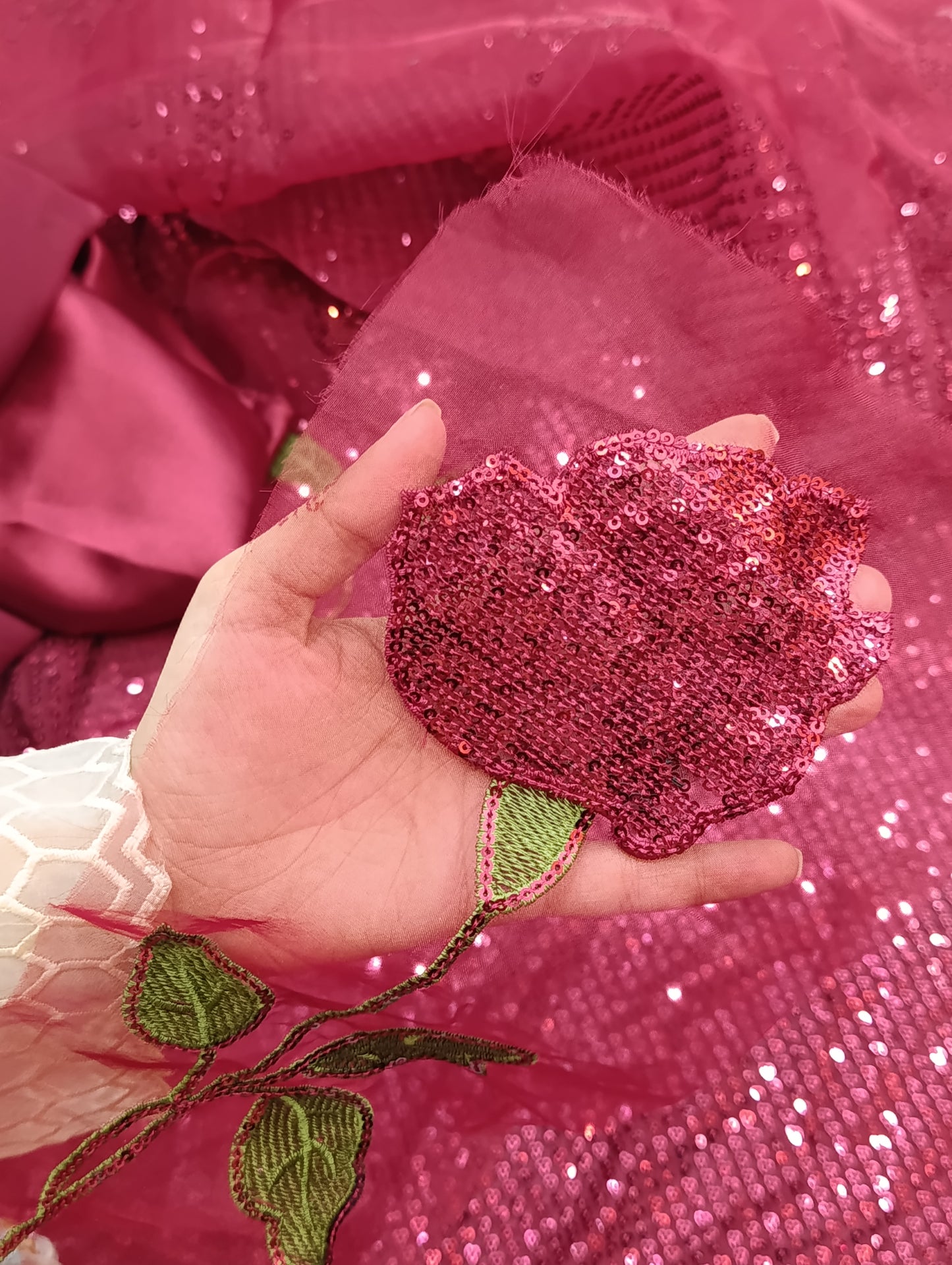 Nureh Dupe Fancy Wedding Wear – Heavy Sequence Party Wear Dress with Organza Dupatta maroon