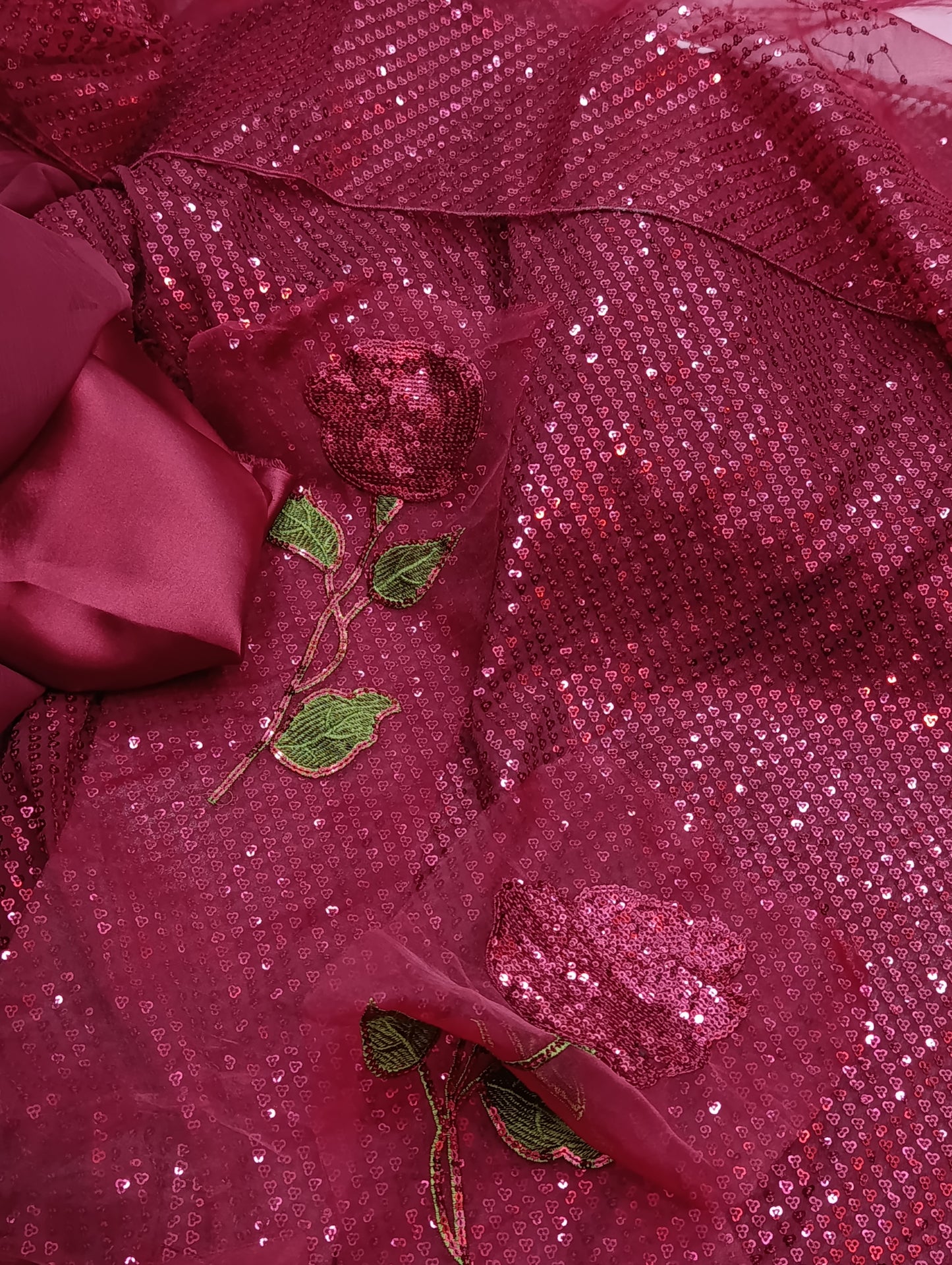 Nureh Dupe Fancy Wedding Wear – Heavy Sequence Party Wear Dress with Organza Dupatta maroon