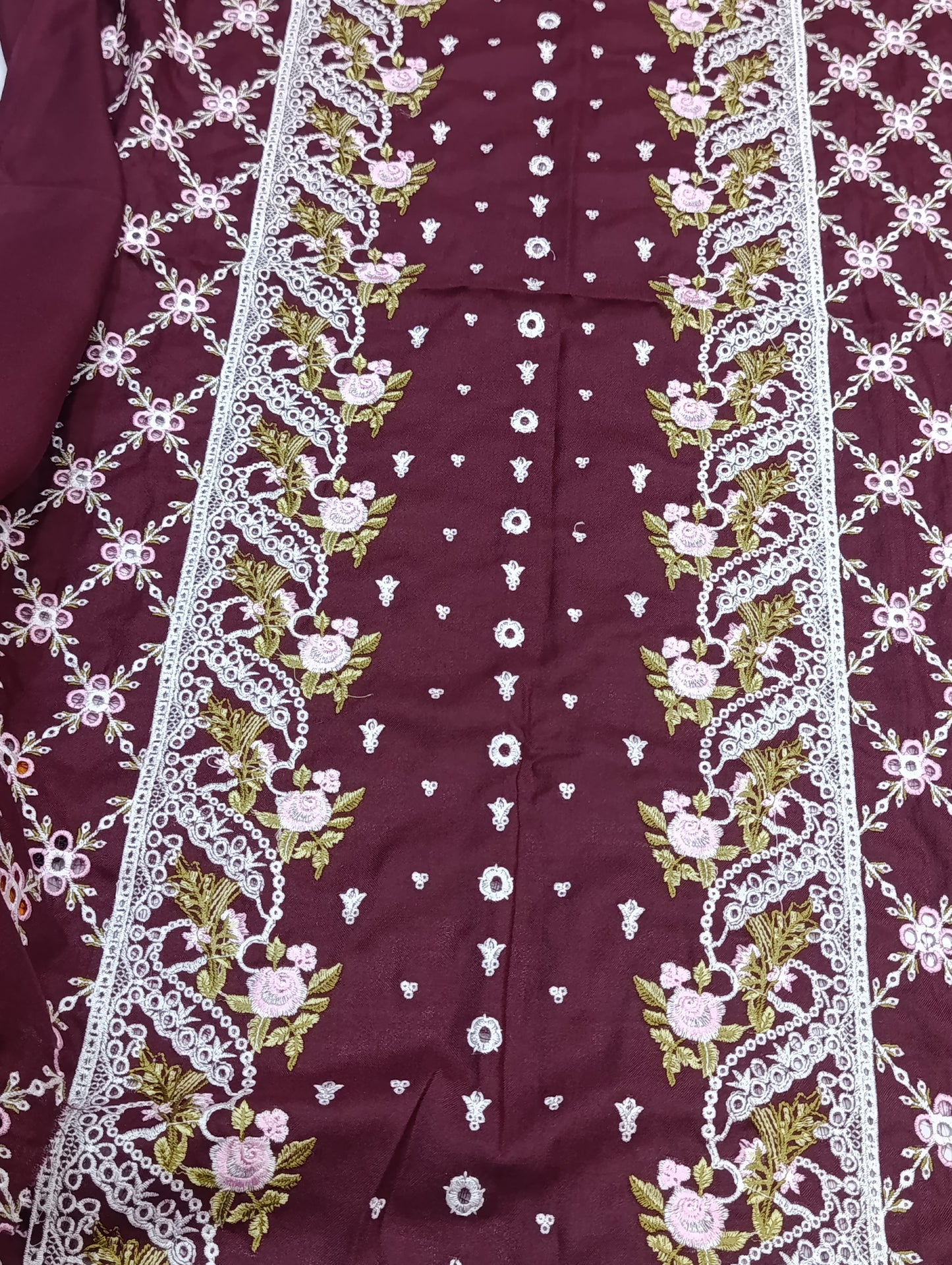 Winter Dhanak 2PC Suit – Heavy Embroidery maroon sobia nazir