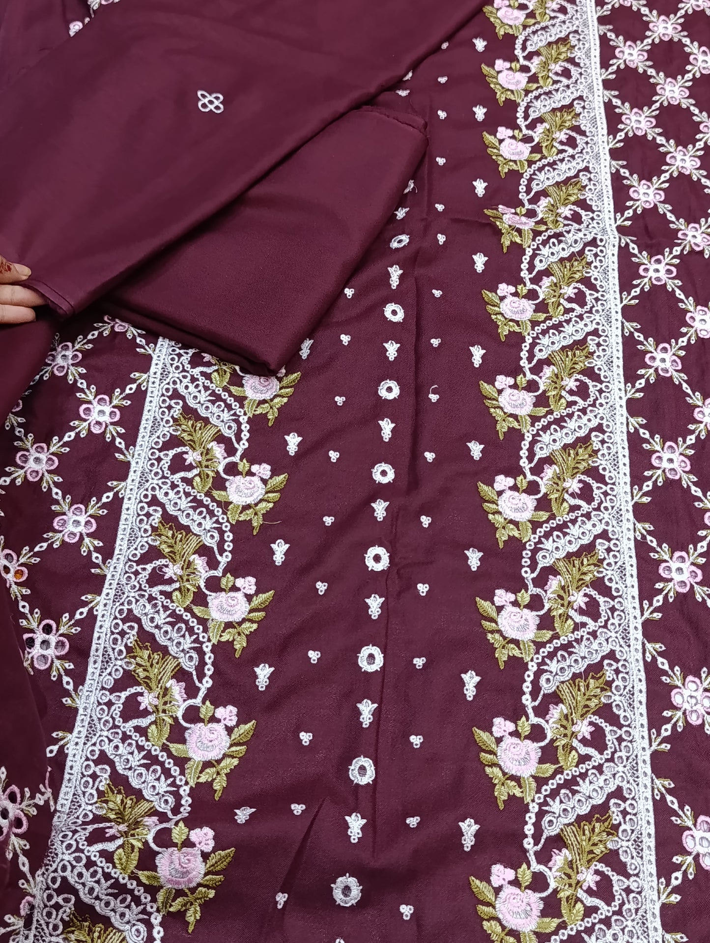 Winter Dhanak 2PC Suit – Heavy Embroidery maroon sobia nazir