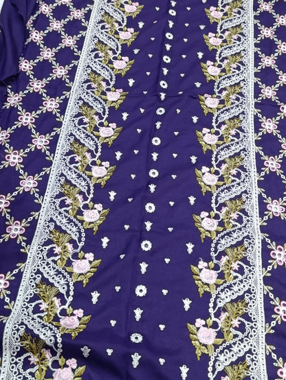 Winter Dhanak 2PC Suit – Heavy Embroidery purple sobia nazir