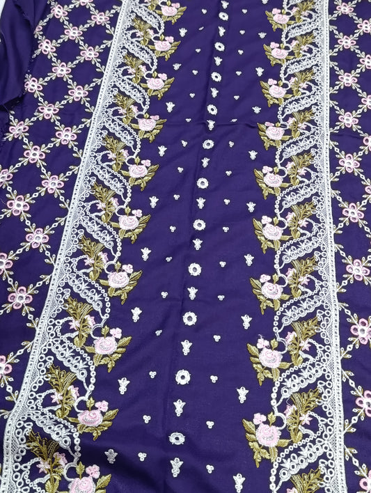 Winter Dhanak 2PC Suit – Heavy Embroidery purple sobia nazir