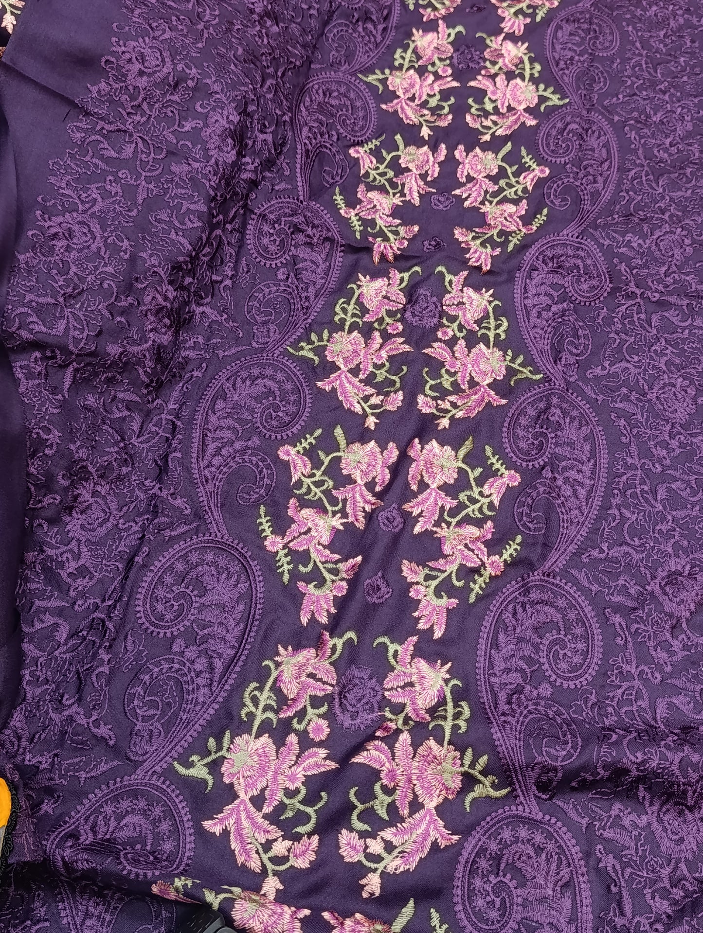 Winter Dhanak 3PC Suit – Heavy Embroidery with Shawl pure design PURPLE