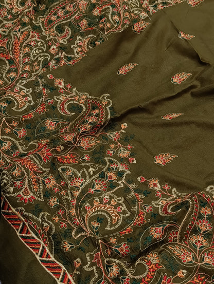 Bareeze Dupe 3PC Winter Suit – Heavy Shawl & Embroidered Shirt MEHNDI