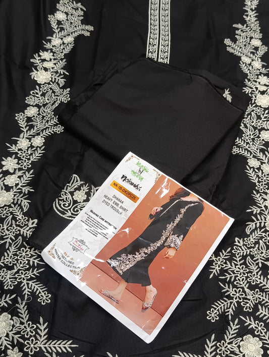 Winter Dhanak 2PC Suit – Side Chalk Embroidery blacl