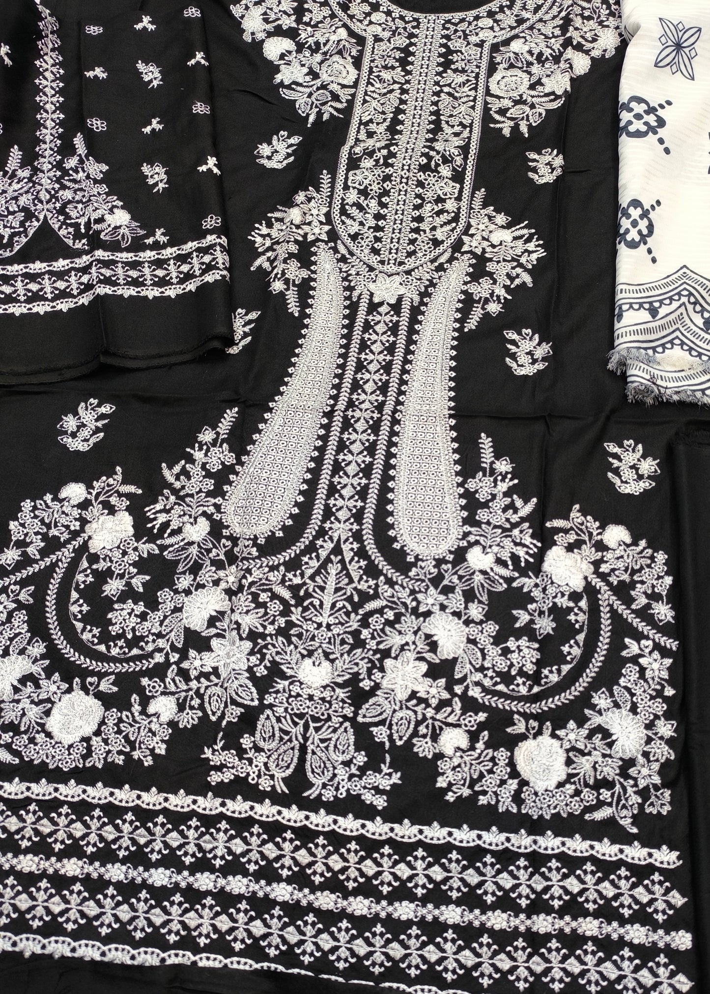 HUSSAIN REHAR DUPE 3PC BLACK WHITE