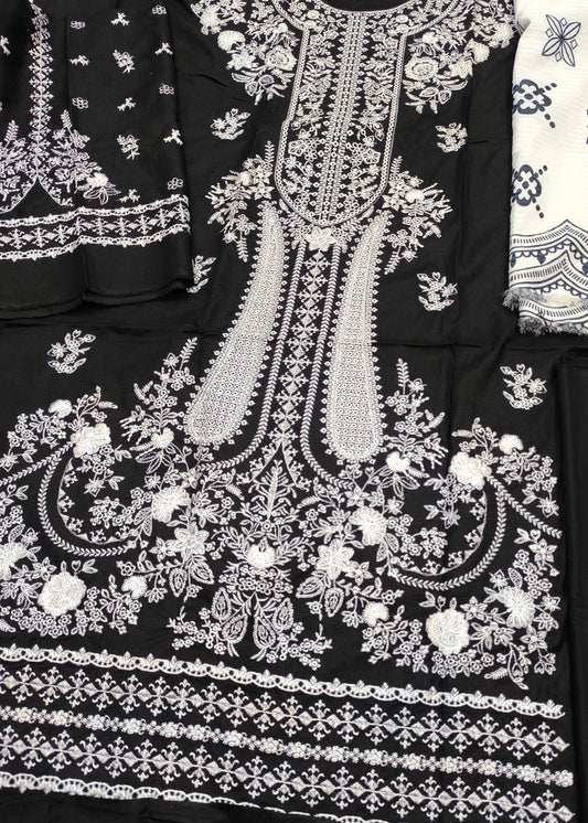 HUSSAIN REHAR DUPE 3PC BLACK WHITE