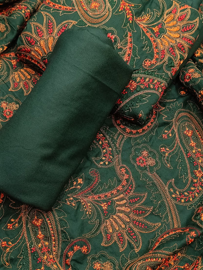 3pc dhanak heavy bareeze shawl kiyari GREEN
