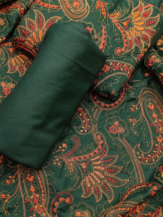 3pc dhanak heavy bareeze shawl kiyari GREEN